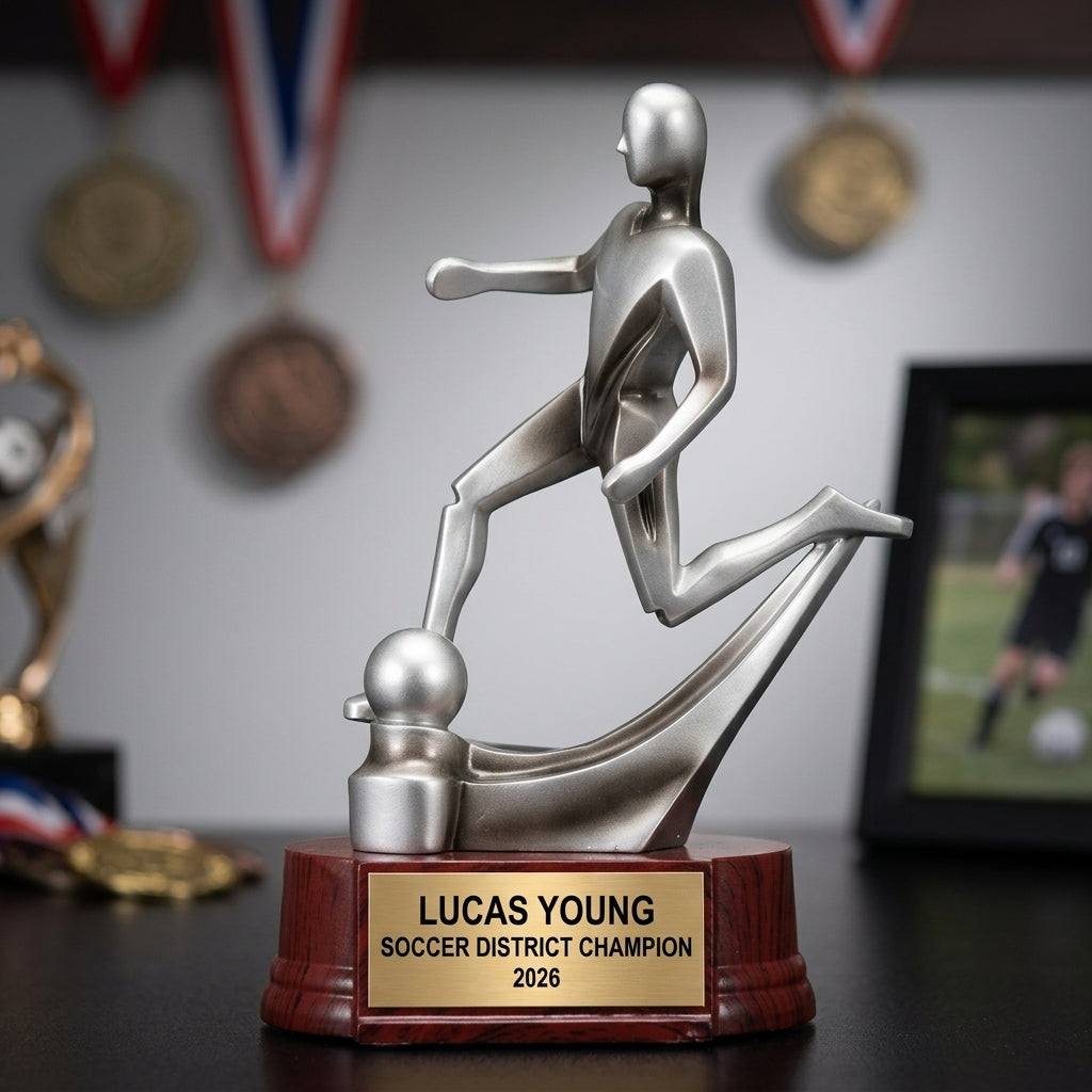 Soccer Award Trophy | Personalized Soccer Trophy | Custom Engraved | Soccer Gift | MVP Award | Golden Boot | Soccer Coach Gift - View 3