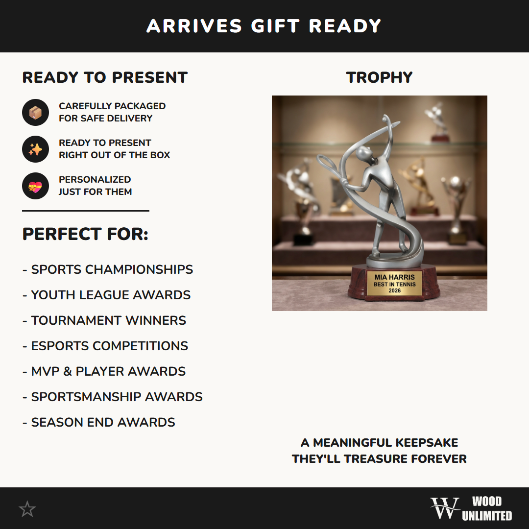 Personalized | Tennis Award | Custom Engraved | Tennis Trophy | Personalized Award | Engraved Gift | Tennis Player | Coach Gift