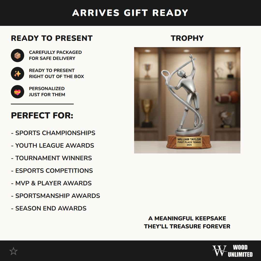 Personalized | Tennis Award | Custom Engraved | Tennis Trophy | Personalized Award | Engraved Gift | Champion Trophy | Coach Gift