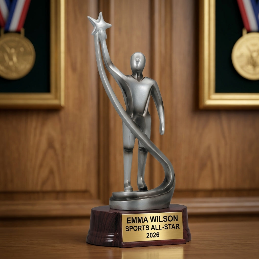 Tennis Award Trophy | Personalized | Custom Engraved | Tennis Champion | Sports Award | Tennis Gift | Player Award - View 3