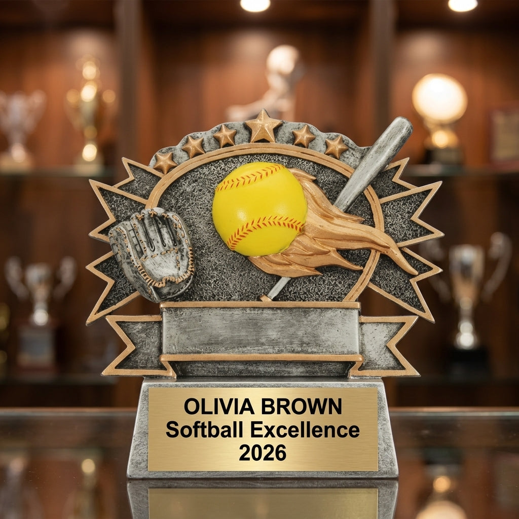 Personalized | Softball Award | Custom Engraved | Softball Trophy | Personalized Award | Team Gift | Coach Appreciation | MVP Recognition - View 1