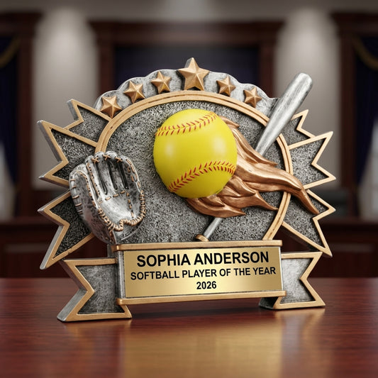 Personalized | Softball Award | Custom Engraved | Softball Trophy | Personalized Award | Team Gift | Coach Appreciation | MVP Recognition - View 2