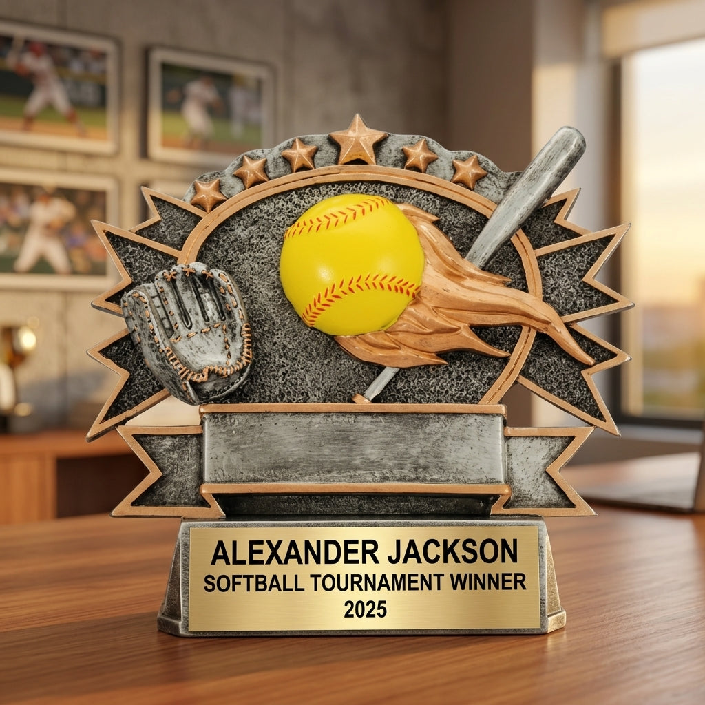 Personalized | Softball Award | Custom Engraved | Softball Trophy | Personalized Award | Team Gift | Coach Appreciation | MVP Recognition - View 5