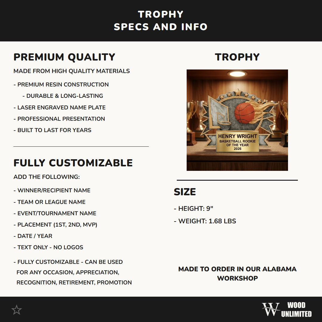 Personalized | Basketball Award | Custom Engraved | Trophy | Award | Custom | Engraved | Youth | Team | MVP | Championship