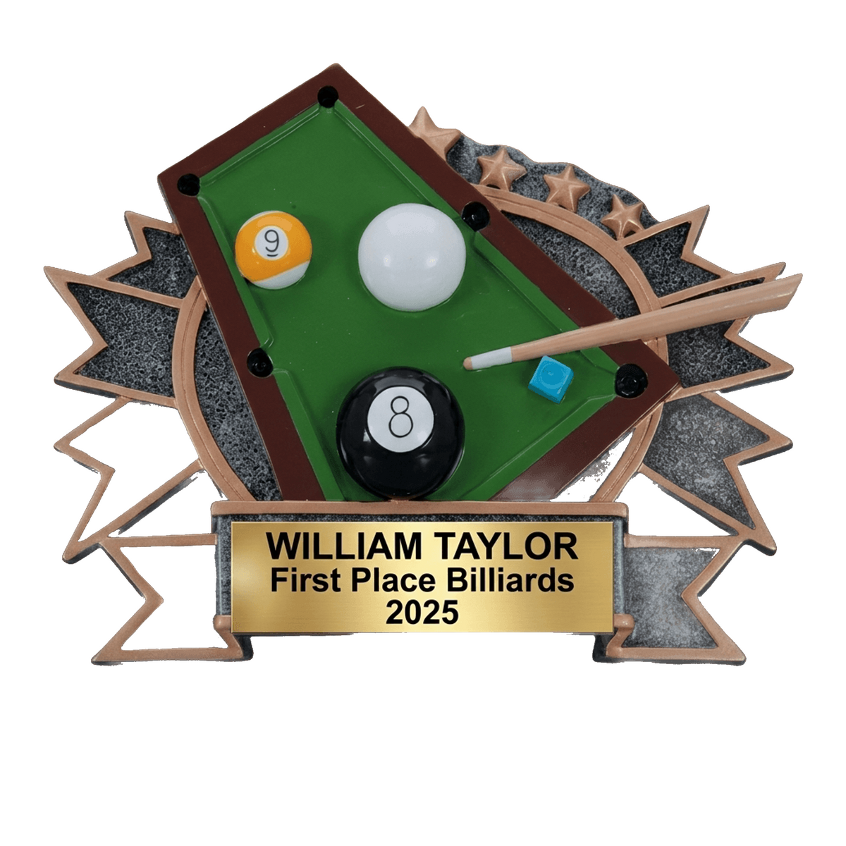 Personalized | Billiards Award | Custom Engraved | Billiards Trophy | Pool Award | League Winner | Tournament Prize | Player Gift