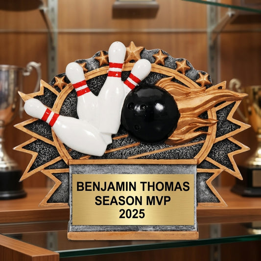 Bowling Trophy Award | Personalized Bowling Award | Custom Engraved | Bowling Gift | Team Award | Tournament Trophy - View 1