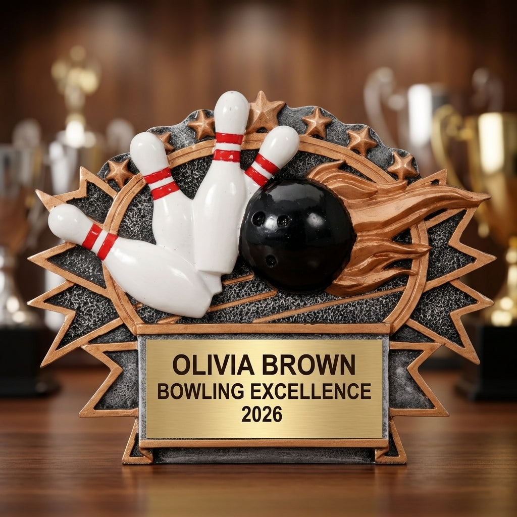 Bowling Trophy Award | Personalized Bowling Award | Custom Engraved | Bowling Gift | Team Award | Tournament Trophy - View 4