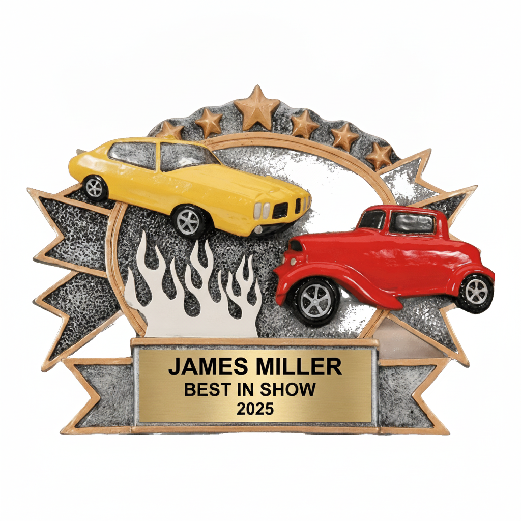 Personalized Car Motor Show Trophy - Custom Laser Engraved Recognition Award