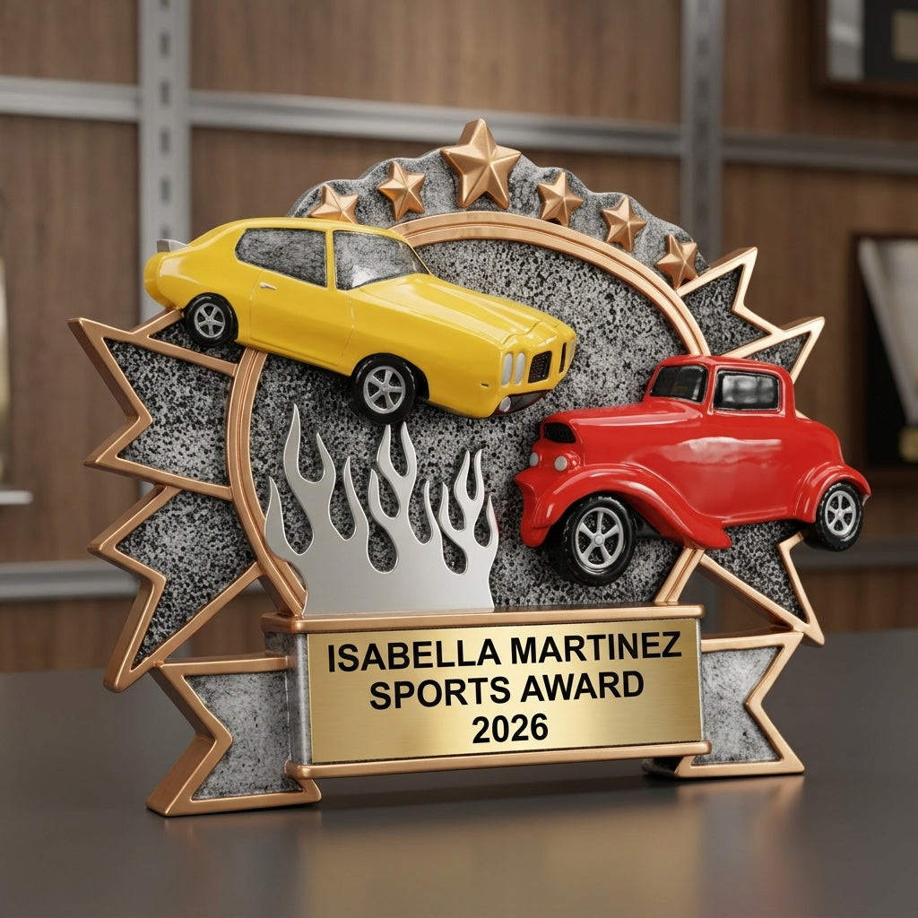 Personalized | Car Show Award | Custom Engraved | Trophy | Hot Rod | Classic Car | Award | Engraved | Custom | Automotive | Vehicle - View 3