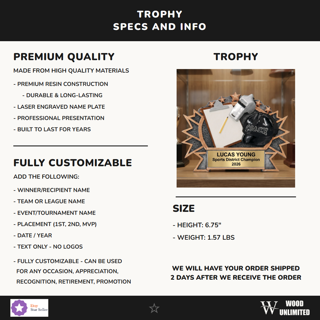 Sports Resin Figure Trophy 6.75"