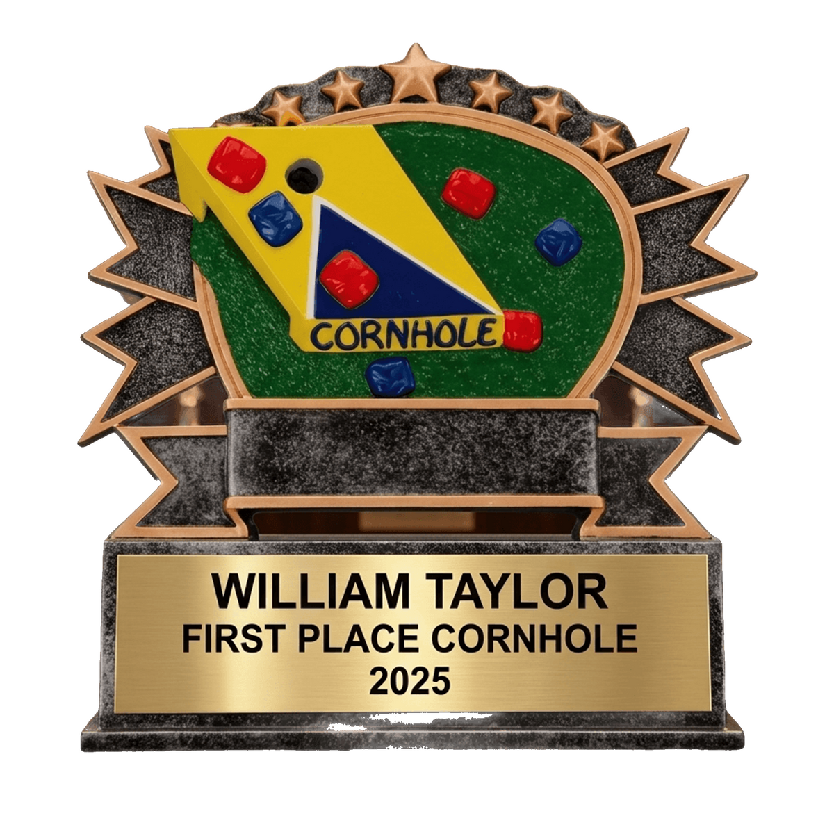Personalized | Cornhole Award | Custom Engraved | Cornhole Trophy | Personalized Award | Engraved Plaque | Tournament Prize