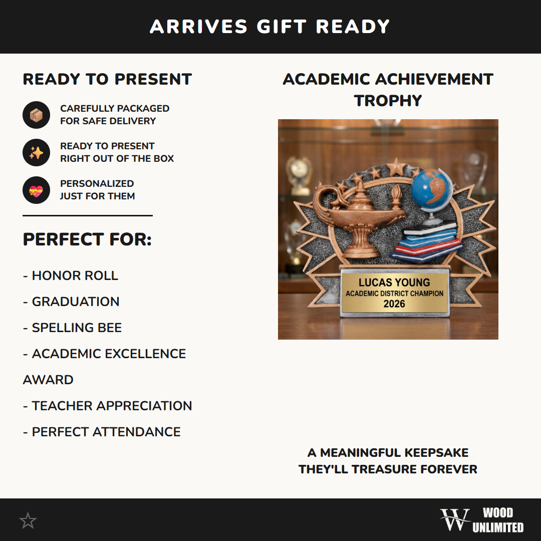 Personalized | Academic Award | Custom Engraved | Scholar | Student | Graduation | Knowledge | Trophy | Award | Engraved | School