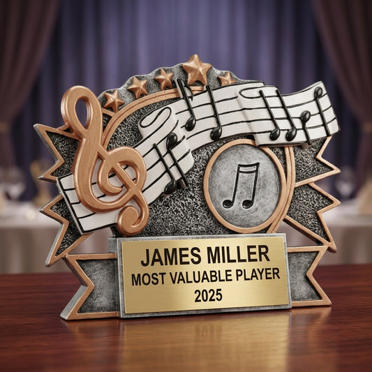 Personalized | Music Award | Custom Engraved | Music Trophy | Engraved Award | Personalized Music | Student Recognition | Teacher Gift - View 2