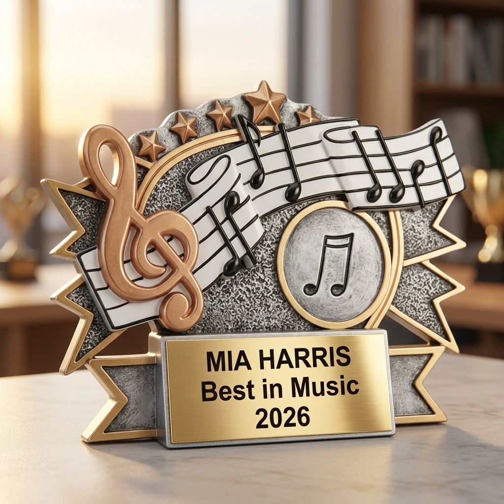 Personalized | Music Award | Custom Engraved | Music Trophy | Engraved Award | Personalized Music | Student Recognition | Teacher Gift - View 5
