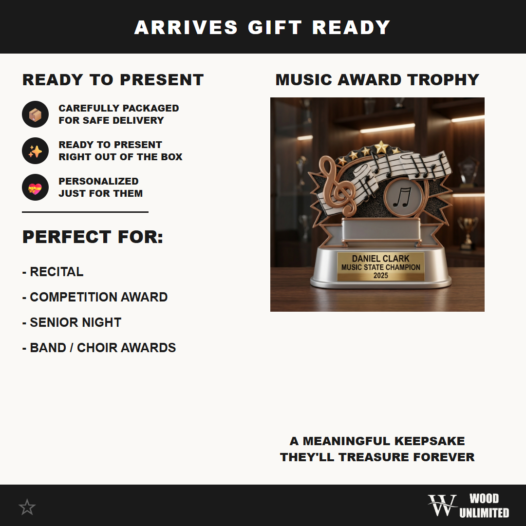 Personalized | Music Award | Custom Engraved | Music Trophy | Engraved Award | Personalized Music | Student Recognition | Teacher Gift
