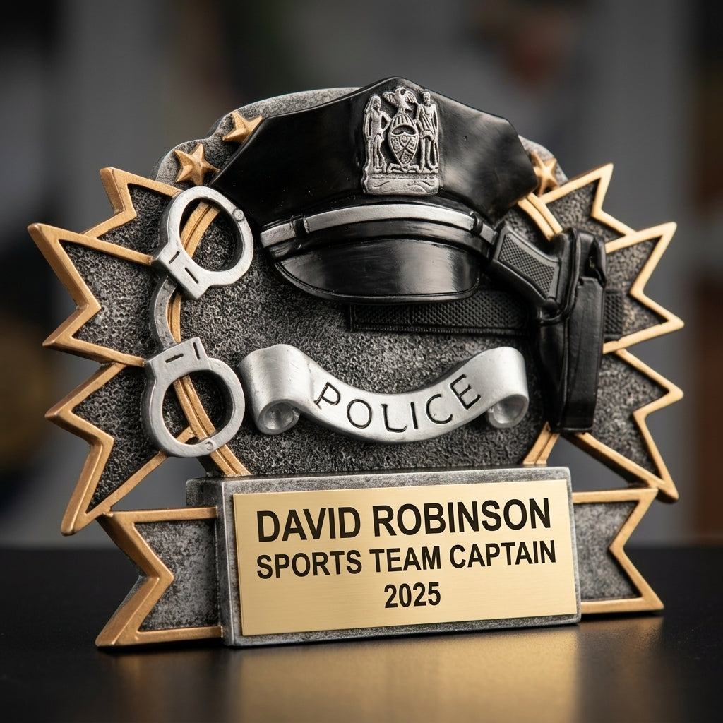 Personalized | Police Award | Custom Engraved | Police Officer | Law Enforcement | Retirement Gift | Officer Award | Graduation Trophy - View 3
