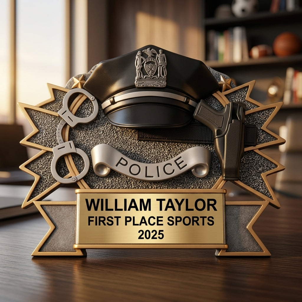 Personalized | Police Award | Custom Engraved | Police Officer | Law Enforcement | Retirement Gift | Officer Award | Graduation Trophy - View 5