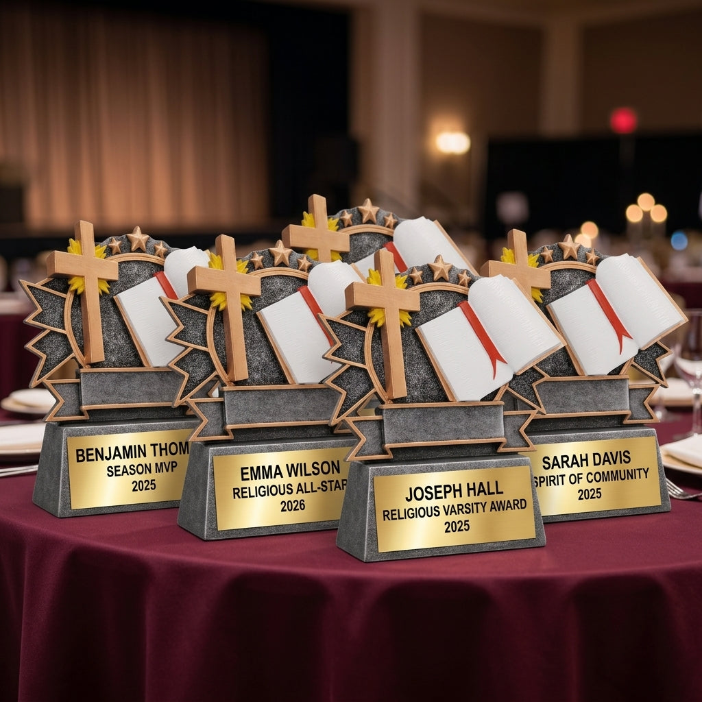 Personalized | Religious Award | Custom Engraved | Christian | Faith | Cross | Bible | Award | Trophy | Engraved | Church | Volunteer - View 6