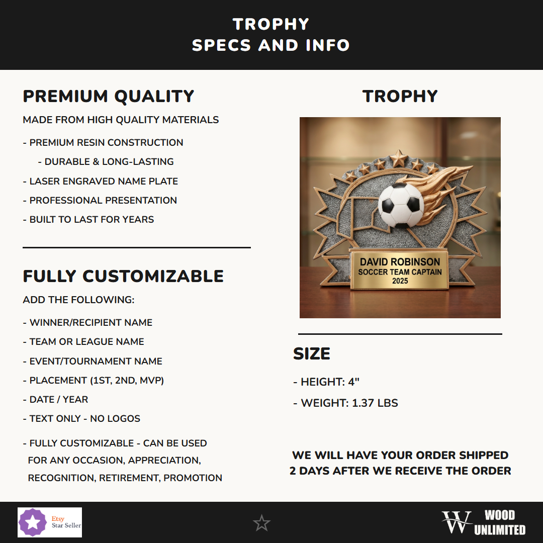 Soccer Resin Trophy 4"