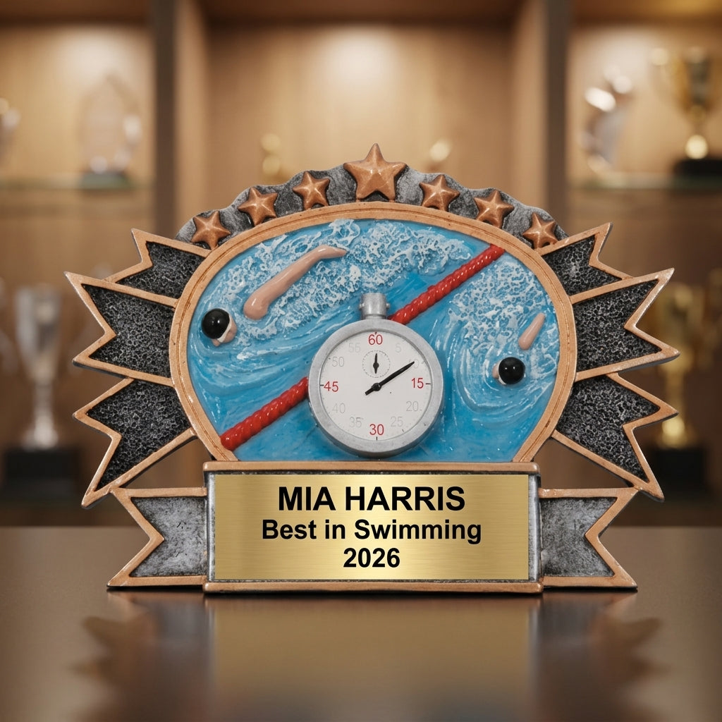 Swimming Award Trophy | Personalized | Custom Engraved Swim Trophy | Swimming Gift | Swim Team Award | Free Engraving - View 1