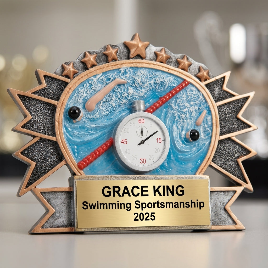 Swimming Award Trophy | Personalized | Custom Engraved Swim Trophy | Swimming Gift | Swim Team Award | Free Engraving - View 4