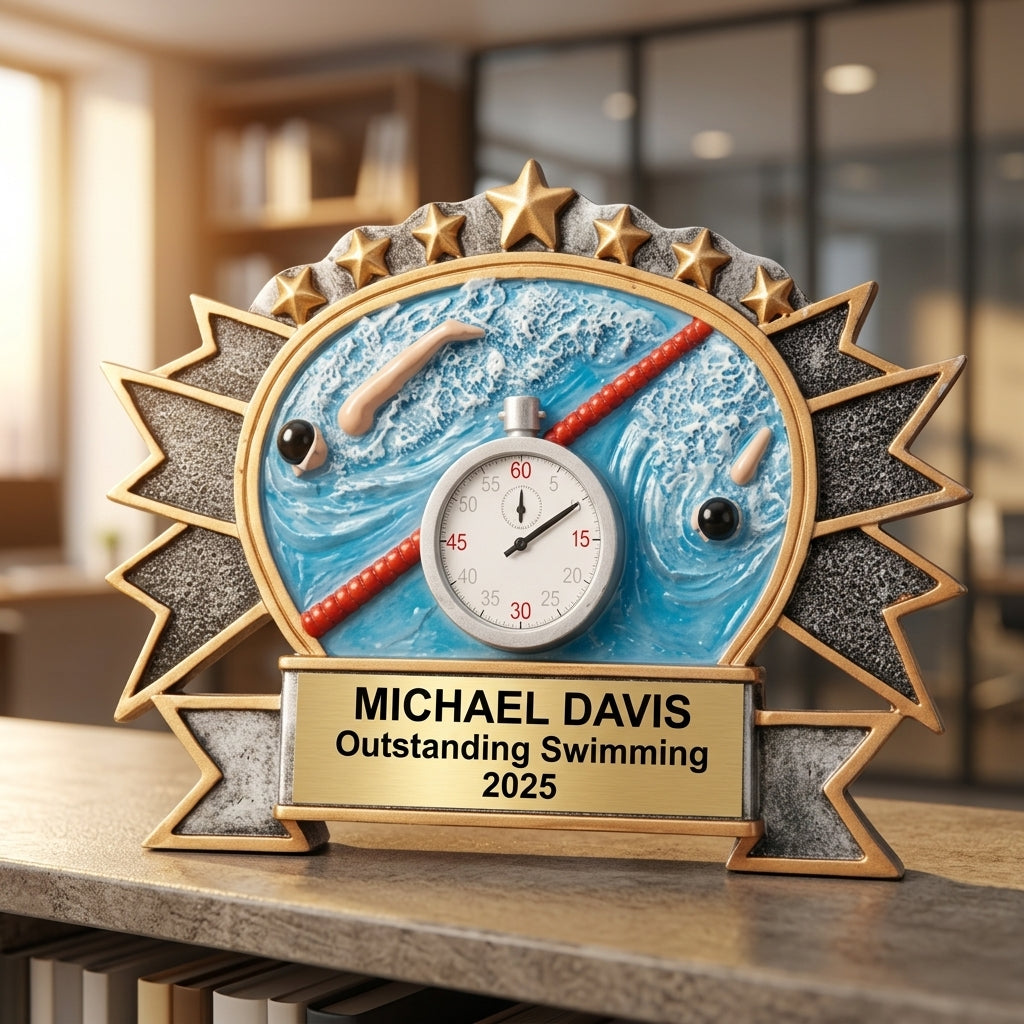 Swimming Award Trophy | Personalized | Custom Engraved Swim Trophy | Swimming Gift | Swim Team Award | Free Engraving - View 5