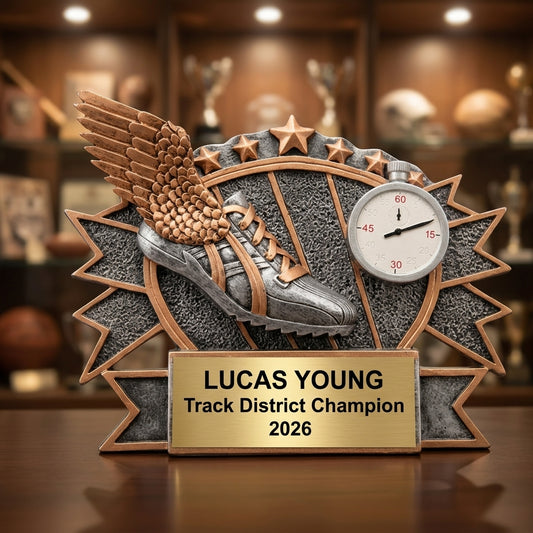 Track Award Trophy | Personalized | Custom Engraved | Track & Field | Running Award | Cross Country | Champion - View 1