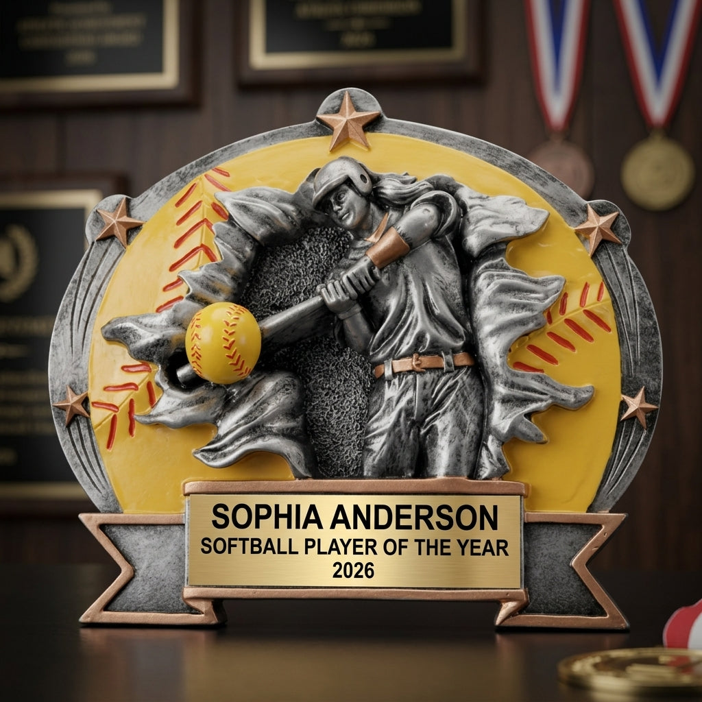 Softball Award Trophy | Personalized | Custom Engraved | Softball Gifts | Team MVP | End of Season - View 3