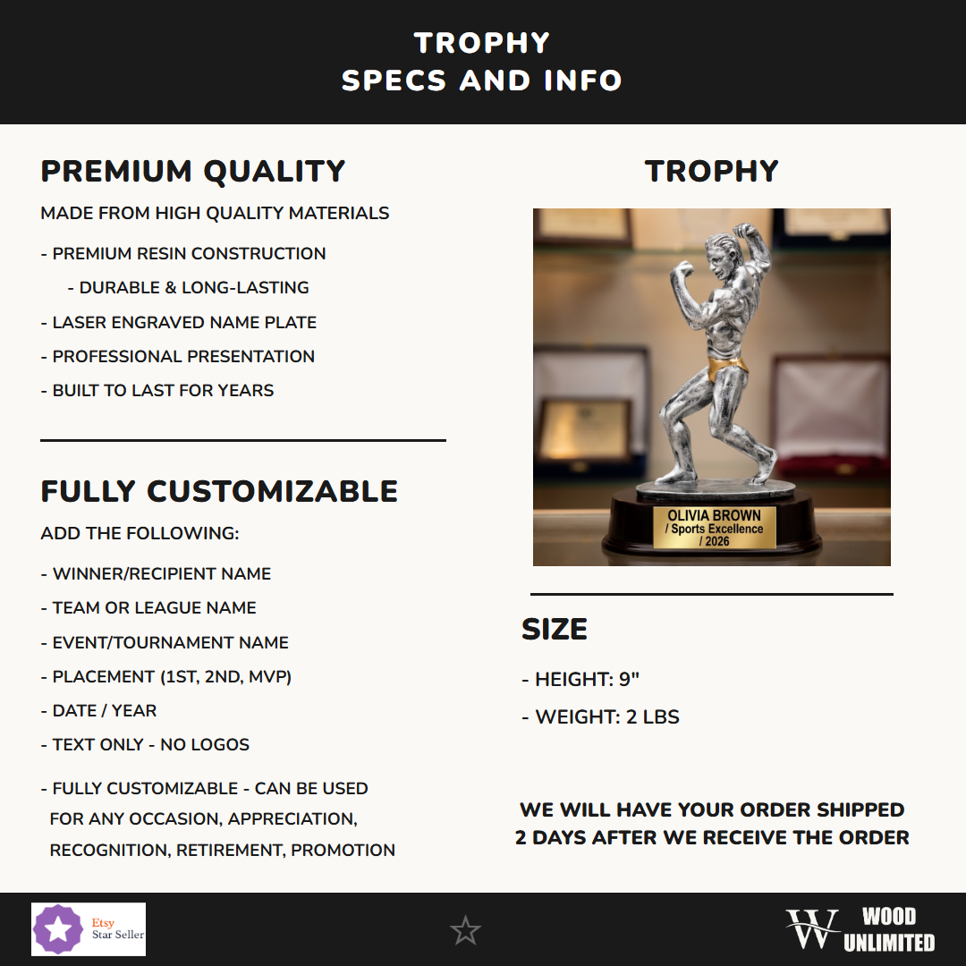 Sports Resin Figure Trophy 9"