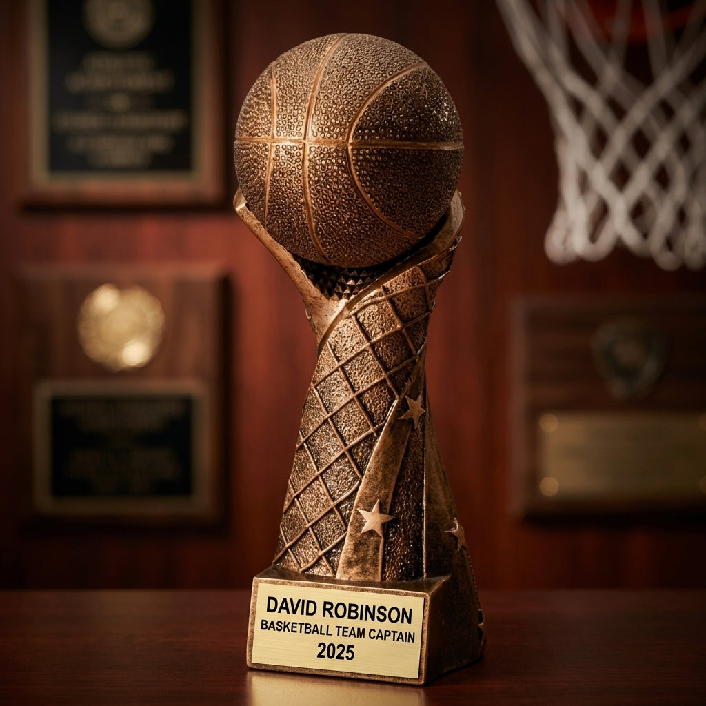 Personalized | Basketball Award | Custom Engraved | Basketball Trophy | Personalized Award | Team Champion | MVP Award | Youth League - View 3