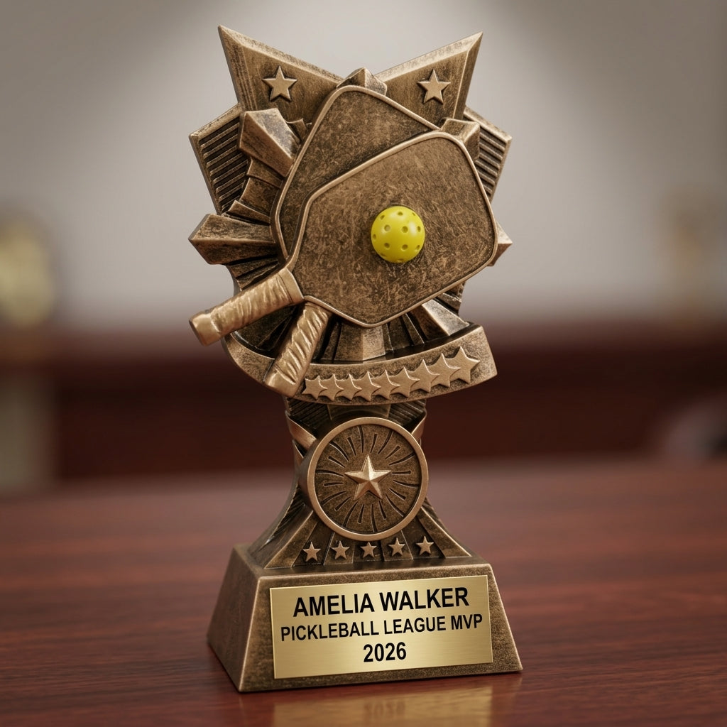 Pickleball Award Trophy | Personalized | Custom Engraved | Pickleball Gift | Team Award | Tournament Prize - View 2