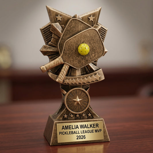 Pickleball Award Trophy | Personalized | Custom Engraved | Pickleball Gift | Team Award | Tournament Prize - View 2