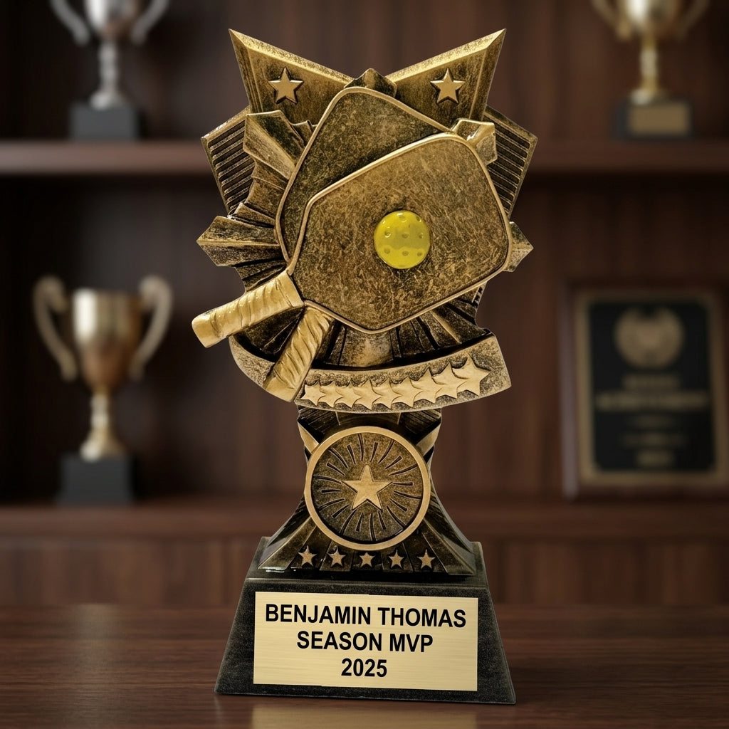 Pickleball Award Trophy | Personalized | Custom Engraved | Pickleball Gift | Team Award | Tournament Prize - View 3