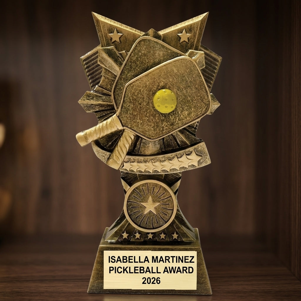 Pickleball Award Trophy | Personalized | Custom Engraved | Pickleball Gift | Team Award | Tournament Prize - View 4