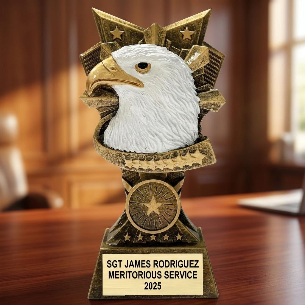Military Trophy Award | Personalized | Custom Engraved | Retirement Gift | Achievement Award | Veteran Gift - View 5