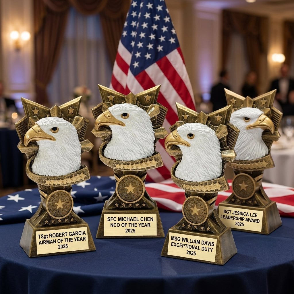 Military Trophy Award | Personalized | Custom Engraved | Retirement Gift | Achievement Award | Veteran Gift - View 6