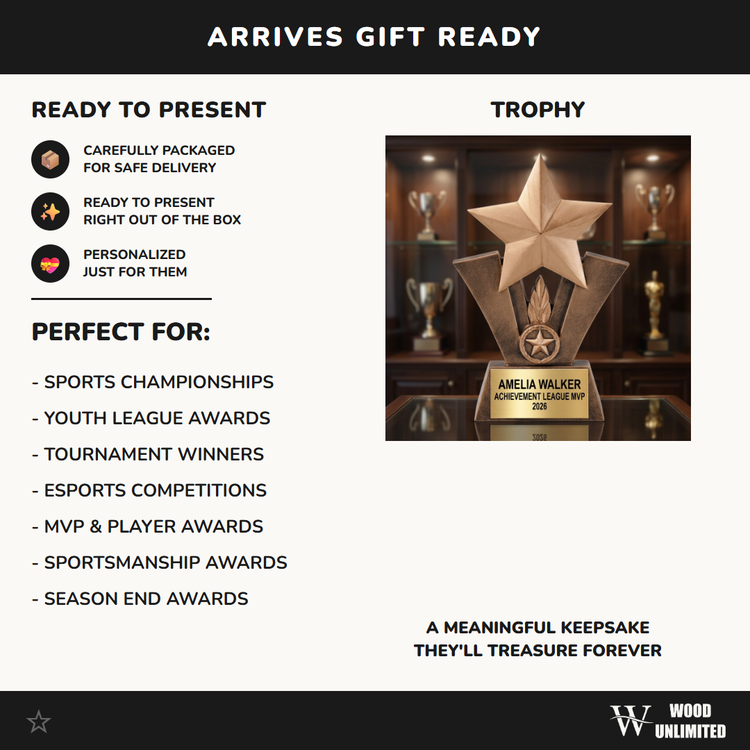 Personalized | Achievement Award | Custom Engraved | Star Trophy | Custom Award | Engraved Trophy | Personalized Gift