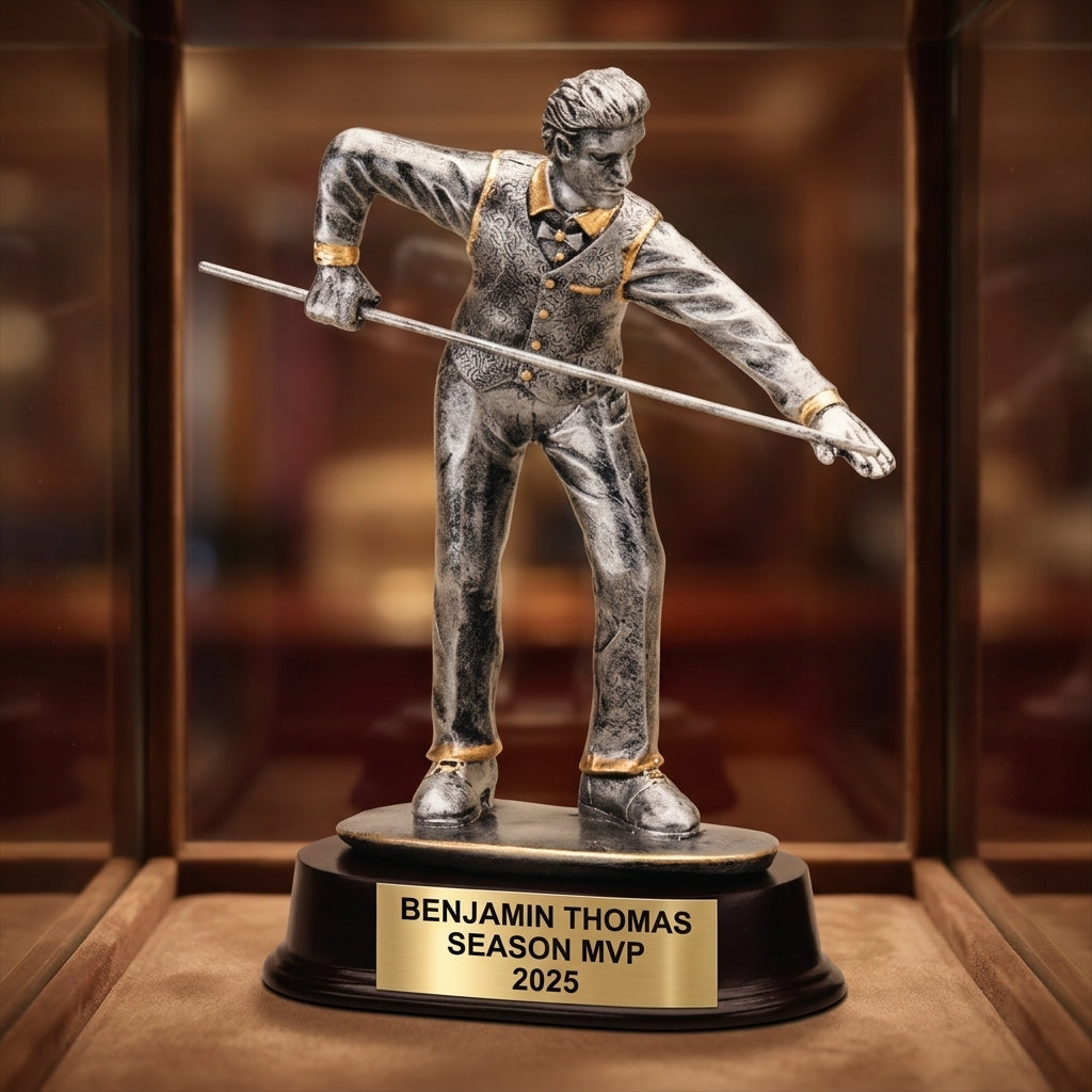 Billiards Trophy Award | Personalized | Custom Engraved | Billiards Gift | Pool Tournament Trophy | 8-Ball Award - View 1