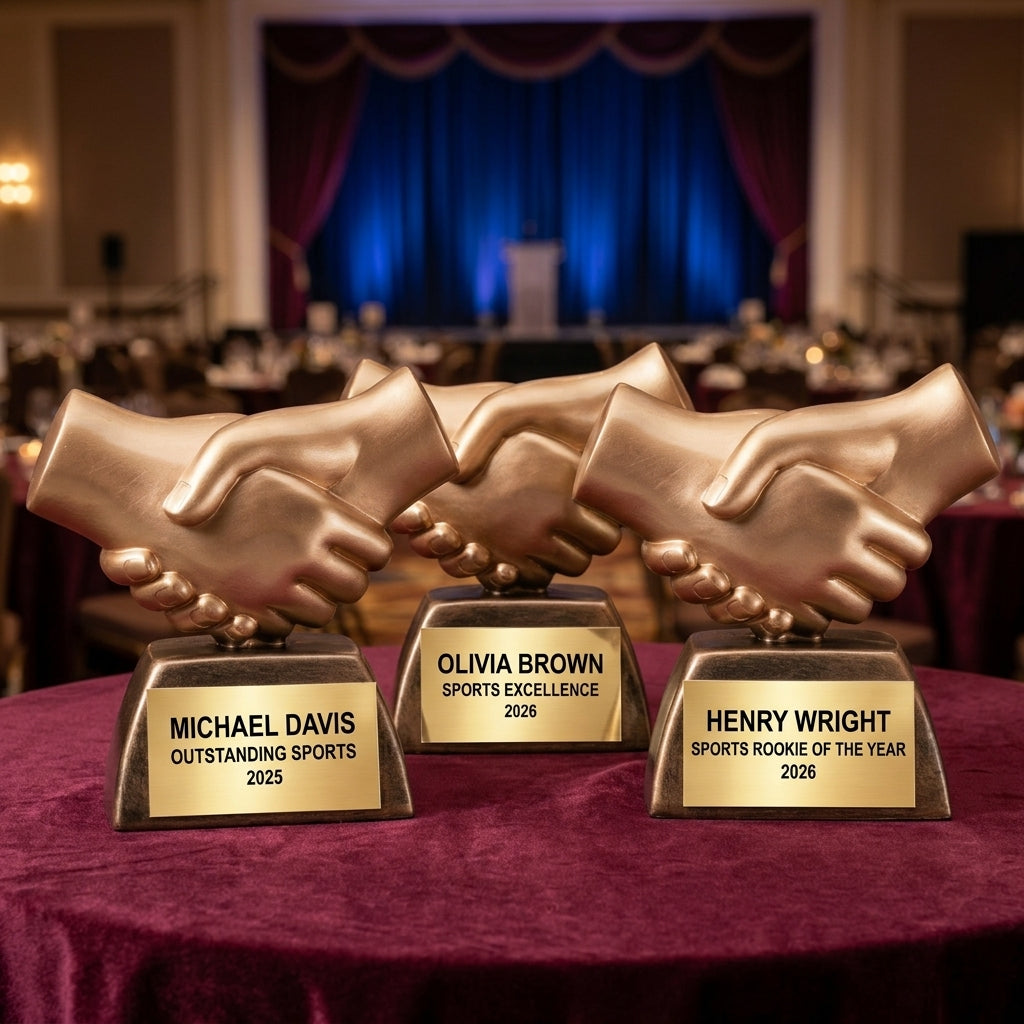 Personalized | Hand-Shake Award | Custom Engraved | Handshake Trophy | Partnership Award | Corporate Recognition | Employee Appreciation - View 6