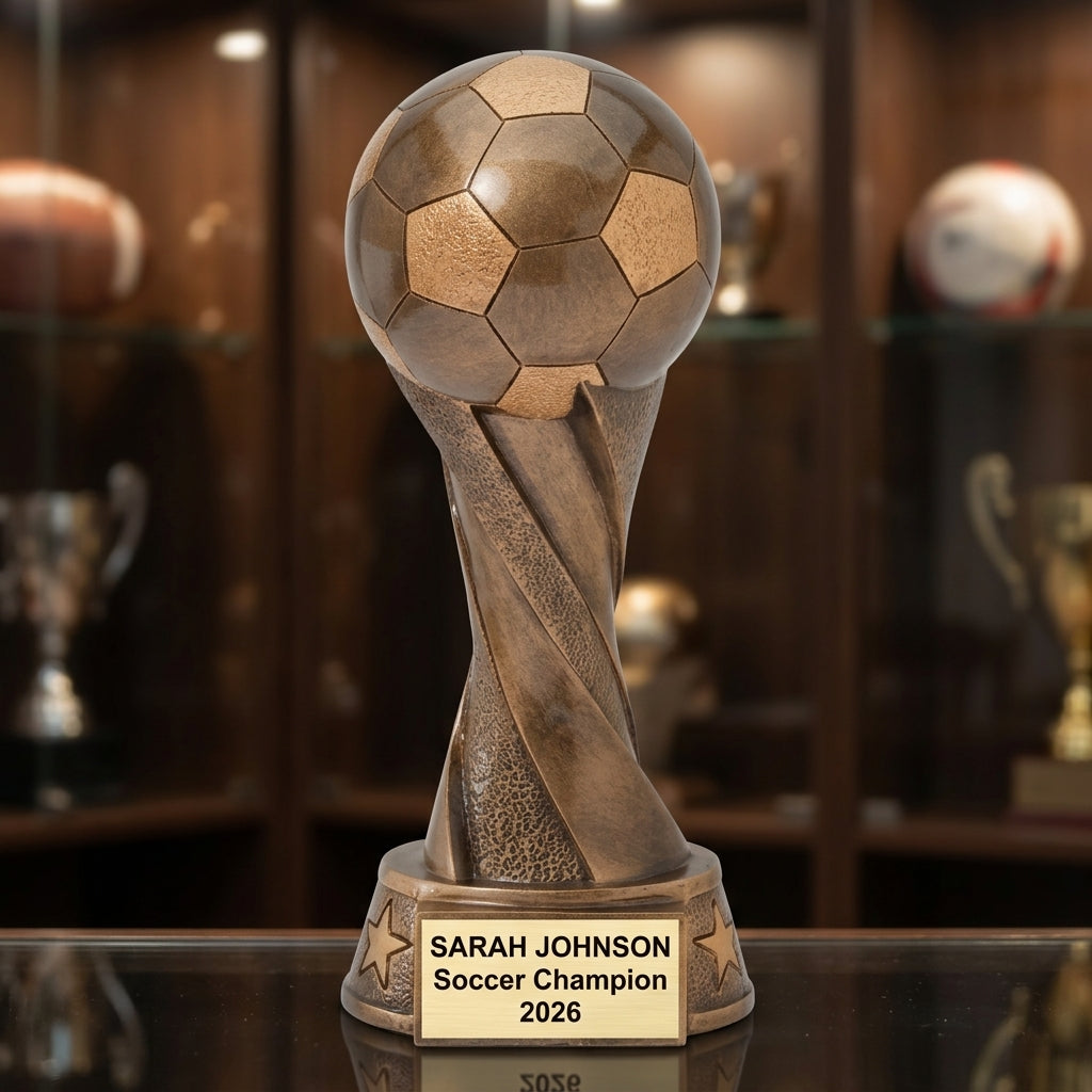 Soccer Trophy Award | Personalized | Custom Engraved | Soccer Ball Trophy | Team Award | MVP | Youth Soccer - View 1