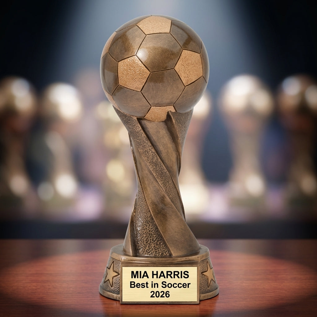 Soccer Trophy Award | Personalized | Custom Engraved | Soccer Ball Trophy | Team Award | MVP | Youth Soccer - View 2