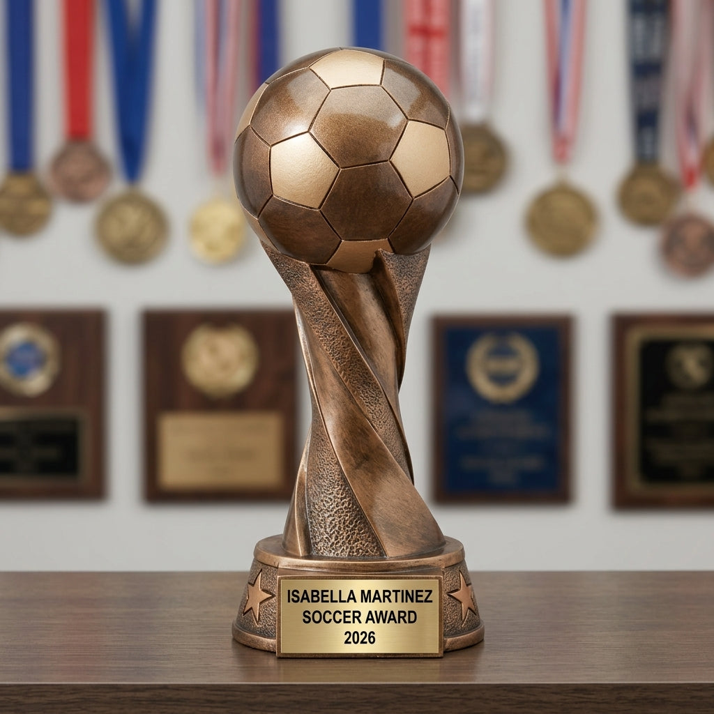 Soccer Trophy Award | Personalized | Custom Engraved | Soccer Ball Trophy | Team Award | MVP | Youth Soccer - View 3