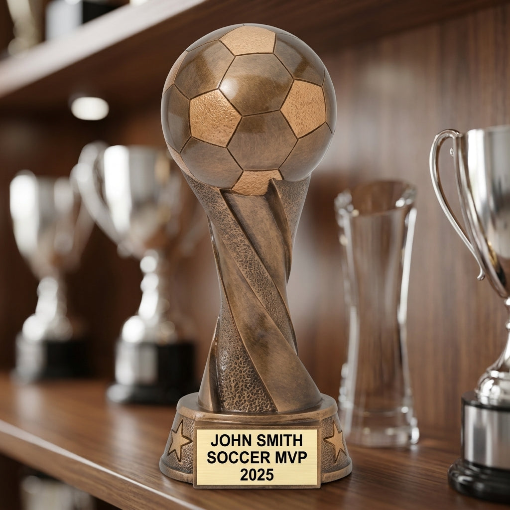 Soccer Trophy Award | Personalized | Custom Engraved | Soccer Ball Trophy | Team Award | MVP | Youth Soccer - View 4