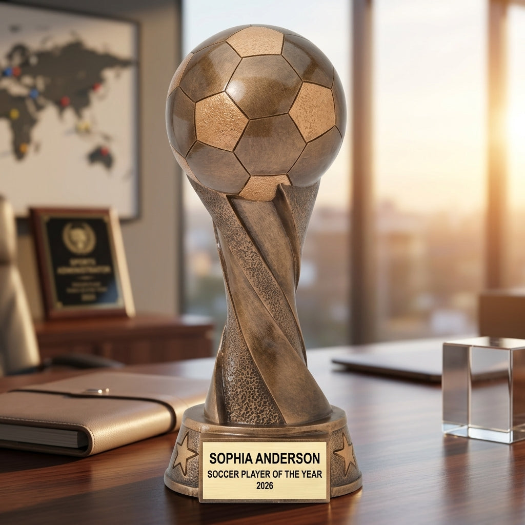 Soccer Trophy Award | Personalized | Custom Engraved | Soccer Ball Trophy | Team Award | MVP | Youth Soccer - View 5