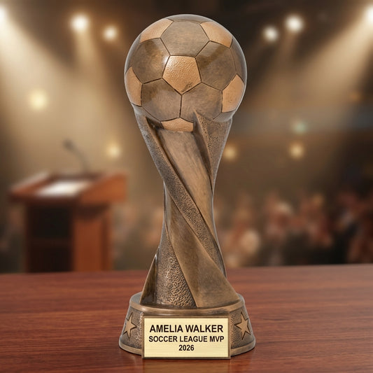 Soccer Award Trophy | Personalized | Custom Engraved | Soccer Gift | MVP Award | Team Trophy | Soccer Tournament | Coaches Gift - View 2