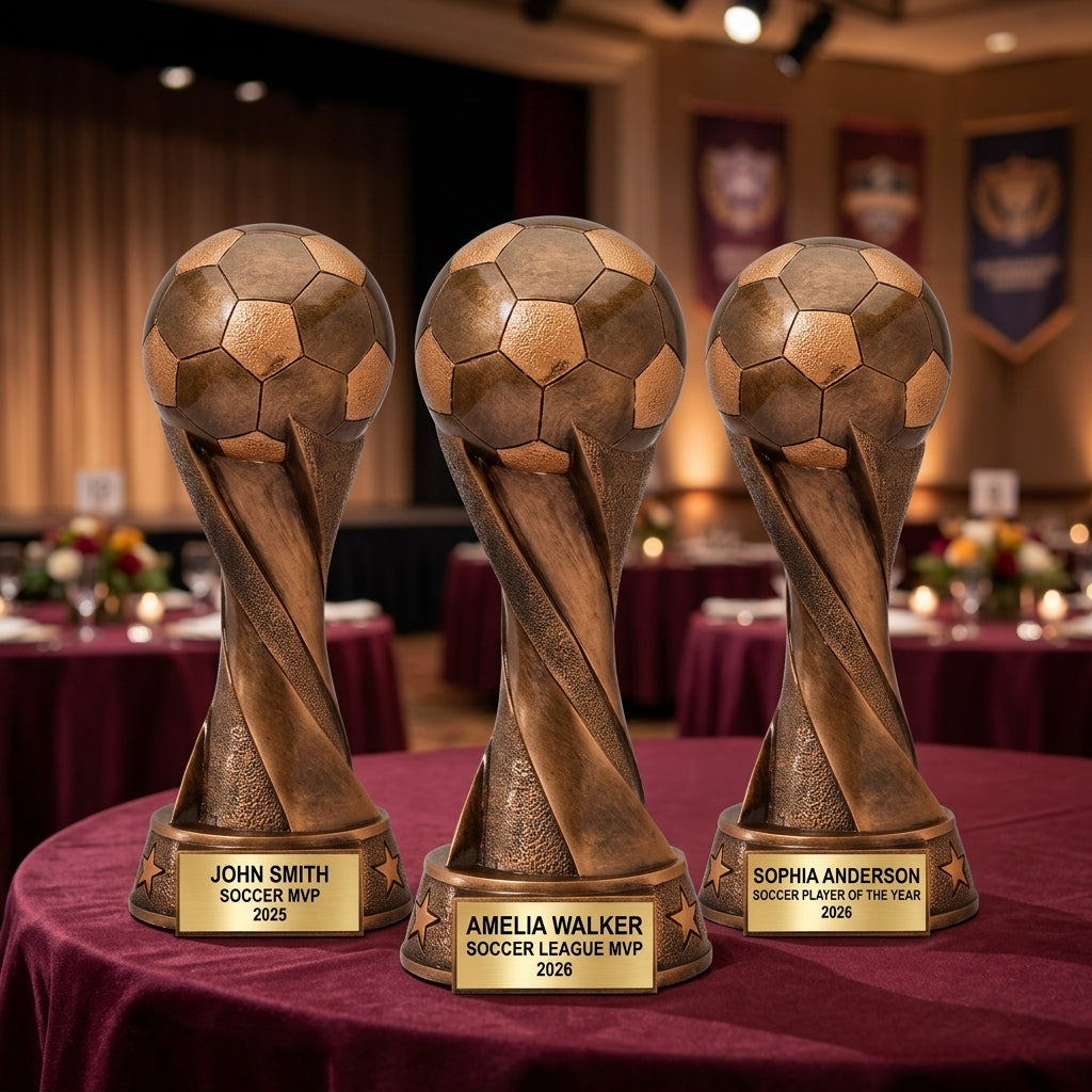 Soccer Award Trophy | Personalized | Custom Engraved | Soccer Gift | MVP Award | Team Trophy | Soccer Tournament | Coaches Gift - View 6
