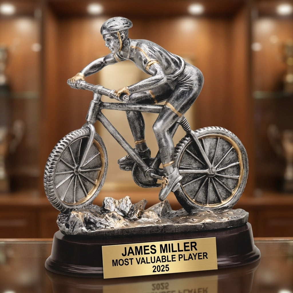 Personalized Mountain Cycling - custom laser engraved - view 1