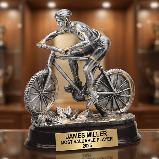 Personalized Mountain Cycling - custom laser engraved - view 1