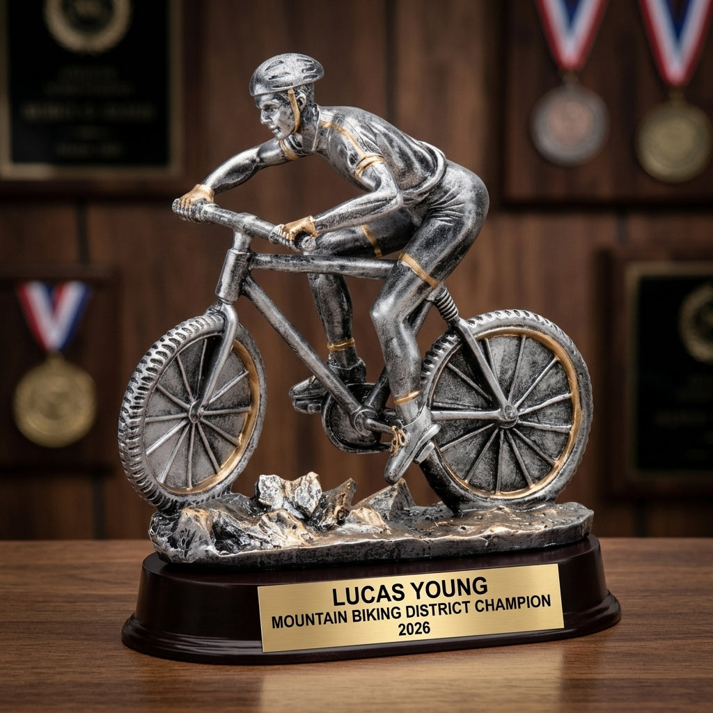 Personalized Mountain Cycling - custom laser engraved - view 3