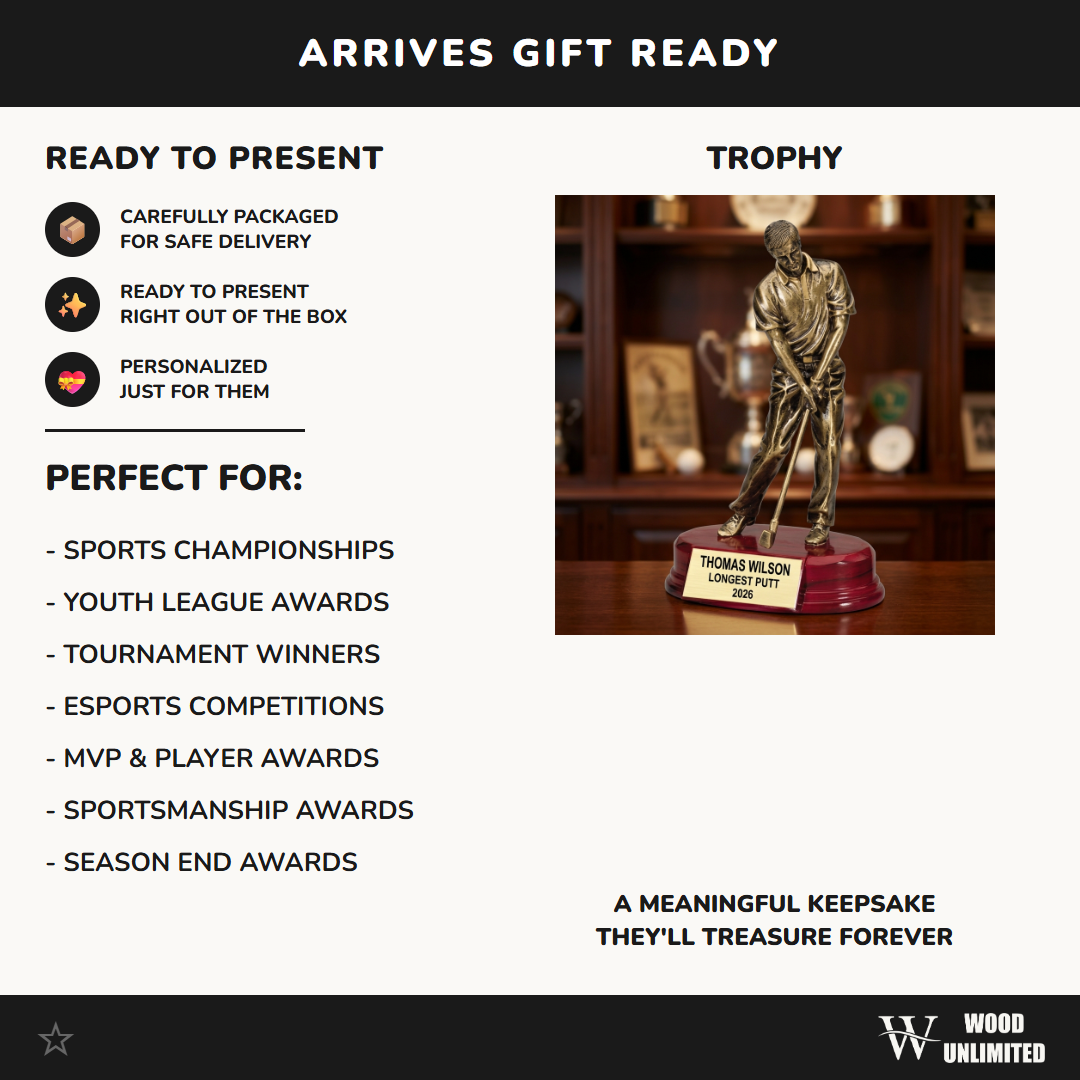 Golf Award Trophy | Personalized Golf Gift | Custom Engraved Golf Prize | Golf Tournament Trophy | Hole in One Award | Golf Champion
